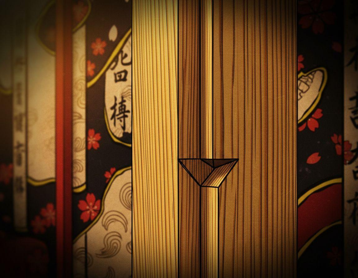 Sukiya-style cedar wall joinery detail, two planks with perfect grain alignment, warm lantern light raking across the surface